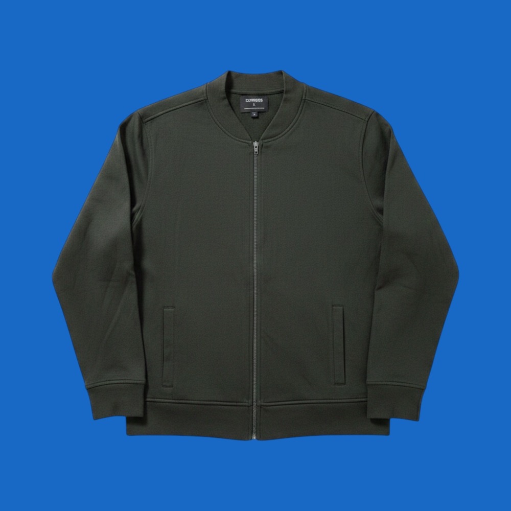 Express Bomber Jacket Mens XL Olive Green Excellent Full Zip Casual Outerwear